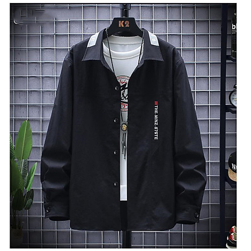 Men's Shirt Letter Long Sleeve Going out Tops Casual Black Light gray Dark Gray
Men's Shirt Letter Long Sleeve Going out Tops Casual Black Light gray Dark Gray