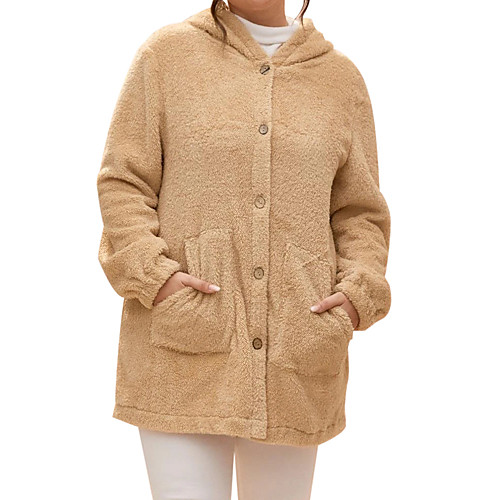 Women's Plus Size Coat Pocket Button Solid Color Long Hooded Casual Fall Winter Tan Big Size XL 2XL 3XL 4XL 5XL / Cotton
Women's Plus Size Coat Pocket Button Solid Color Long Hooded Casual Fall Winter Tan Big Size XL 2XL 3XL 4XL 5XL / Cotton