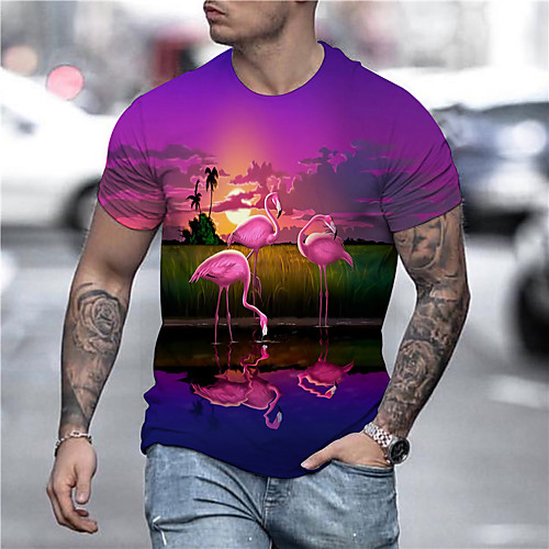 Men's Tee T shirt Shirt 3D Print Flamingo Graphic Prints Print Short Sleeve Daily Tops Casual Designer Big and Tall Purple
Men's Tee T shirt Shirt 3D Print Flamingo Graphic Prints Print Short Sleeve Daily Tops Casual Designer Big and Tall Purple