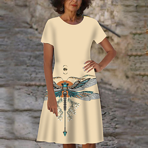 Women's A Line Dress Knee Length Dress Khaki Short Sleeve Animal Print Summer Round Neck Casual 2021 S M L XL XXL 3XL
Women's A Line Dress Knee Length Dress Khaki Short Sleeve Animal Print Summer Round Neck Casual 2021 S M L XL XXL 3XL