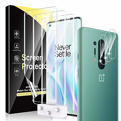 6 pack hatoshi 3 pack flexible screen protector 3 pack camera lens protector compatible with oneplus 8 pro 6.8-inch, tpu film upgraded installation kit case friendly hd clear
6 pack hatoshi 3 pack flexible screen protector 3 pack camera lens protector compatible with oneplus 8 pro 6.8-inch, tpu film upgraded installation kit case friendly hd clear
