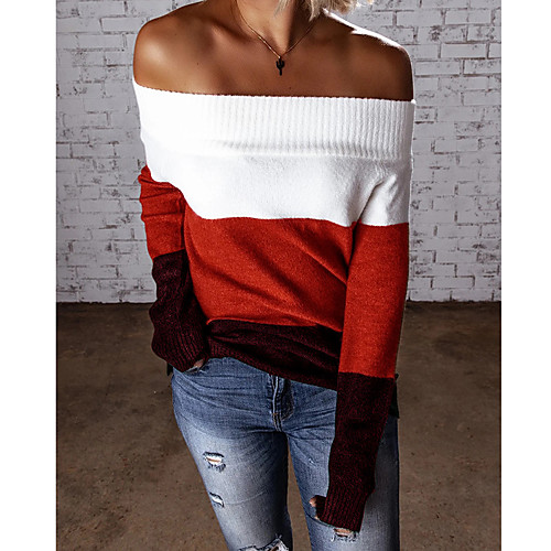Women's Stripes Cardigan Long Sleeve Sweater Cardigans Off Shoulder Yellowish brown Red Green
Women's Stripes Cardigan Long Sleeve Sweater Cardigans Off Shoulder Yellowish brown Red Green