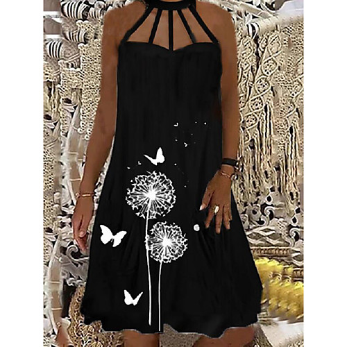 Women's Strap Dress Knee Length Dress Black Sleeveless Floral Print Summer Casual 2021 S M L XL XXL
Women's Strap Dress Knee Length Dress Black Sleeveless Floral Print Summer Casual 2021 S M L XL XXL