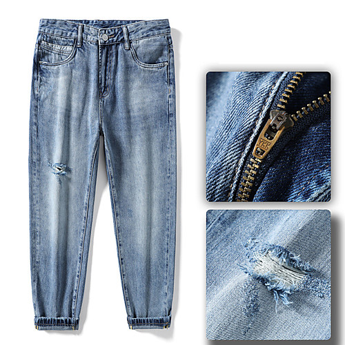 Men's Stylish Sporty Casual / Sporty Streetwear Comfort Daily Sports Pants Jeans Trousers Pants Solid Color Full Length Pocket Blue 
Men's Stylish Sporty Casual / Sporty Streetwear Comfort Daily Sports Pants Jeans Trousers Pants Solid Color Full Length Pocket Blue