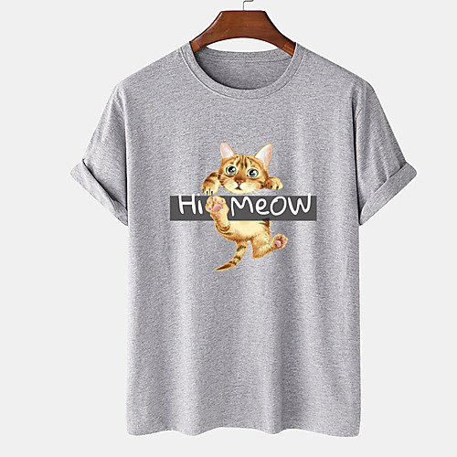 Men's Unisex Tee T shirt Hot Stamping Cat Graphic Prints Plus Size Print Short Sleeve Casual Tops Cotton Basic Designer Big and Tall White Black Khaki
Men's Unisex Tee T shirt Hot Stamping Cat Graphic Prints Plus Size Print Short Sleeve Casual Tops Cotton Basic Designer Big and Tall White Black Khaki