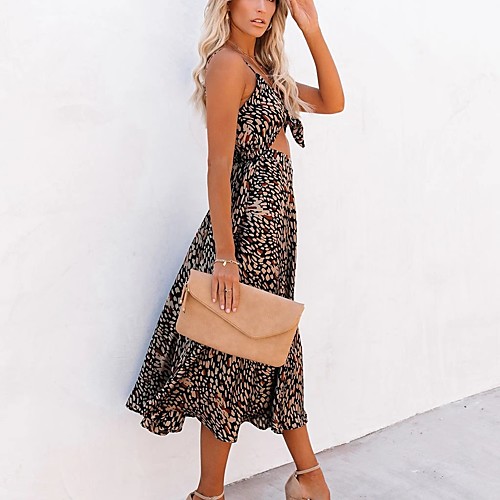 Women's A Line Dress Midi Dress dark brown Sleeveless Printing Summer Sexy 2021 S M L XL
Women's A Line Dress Midi Dress dark brown Sleeveless Printing Summer Sexy 2021 S M L XL