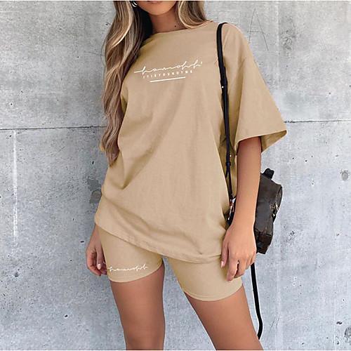 Women's Loungewear Pajamas Sets Pure Color Cotton Blend Polyester Casual T shirt Shorts Street Daily Wear Half Sleeve / 2 Pieces
Women's Loungewear Pajamas Sets Pure Color Cotton Blend Polyester Casual T shirt Shorts Street Daily Wear Half Sleeve / 2 Pieces