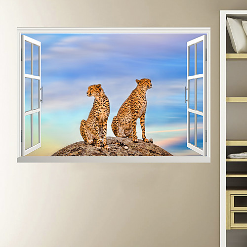 3D Fake Window Cute Two Leopards Home Children's Room Background Decoration Can Be Removed Stickers
3D Fake Window Cute Two Leopards Home Children's Room Background Decoration Can Be Removed Stickers