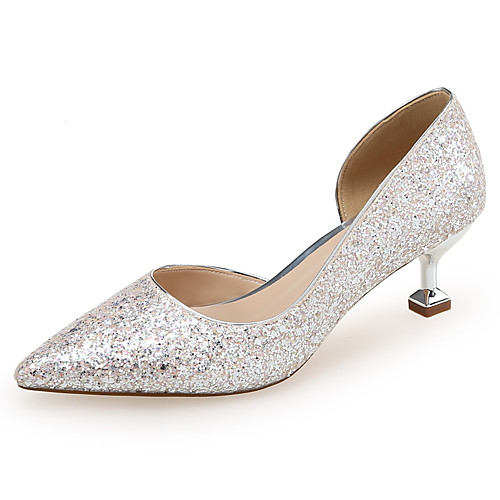 Women's Heels Kitten Heel Pointed Toe Synthetics Solid Colored Almond Light Blue Silver 
Women's Heels Kitten Heel Pointed Toe Synthetics Solid Colored Almond Light Blue Silver