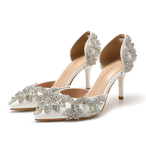 Women's Wedding Shoes Stiletto Heel Pointed Toe Faux Leather Sparkling Glitter Solid Colored White
Women's Wedding Shoes Stiletto Heel Pointed Toe Faux Leather Sparkling Glitter Solid Colored White