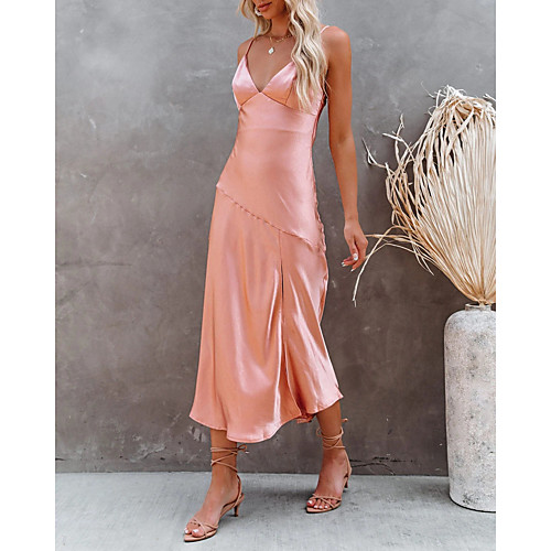 Women's Strap Dress Midi Dress Blue Blushing Pink Beige Sleeveless Solid Color Spring Summer Casual / Daily 2021 S M L XL
Women's Strap Dress Midi Dress Blue Blushing Pink Beige Sleeveless Solid Color Spring Summer Casual / Daily 2021 S M L XL