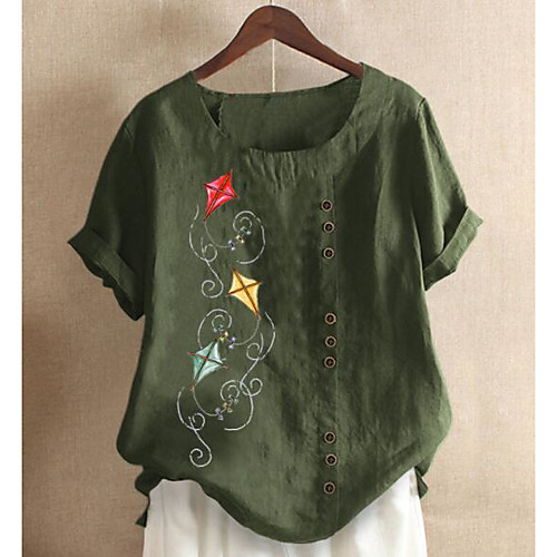 Women's Plus Size Tops Blouse Shirt Floral Graphic Short Sleeve Round Neck Hot Spring Summer Lake blue Purple Army Green Big Size XL 2XL 3XL 4XL 5XL / Holiday
Women's Plus Size Tops Blouse Shirt Floral Graphic Short Sleeve Round Neck Hot Spring Summer Lake blue Purple Army Green Big Size XL 2XL 3XL 4XL 5XL / Holiday