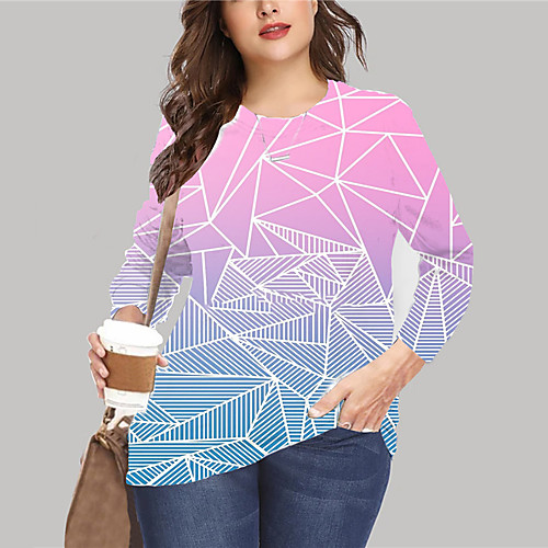 Women's Plus Size Tops Pullover Sweatshirt Graphic Geometry Print Long Sleeve Crewneck Basic Fall Summer Blushing Pink Big Size XL XXL 3XL 4XL 5XL
Women's Plus Size Tops Pullover Sweatshirt Graphic Geometry Print Long Sleeve Crewneck Basic Fall Summer Blushing Pink Big Size XL XXL 3XL 4XL 5XL
