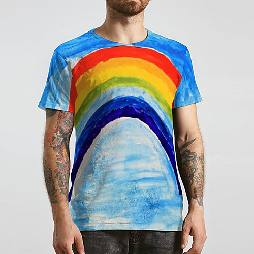 Men's Tee T shirt 3D Print Rainbow Graphic Prints Print Short Sleeve Daily Tops Casual Designer Big and Tall Blue
Men's Tee T shirt 3D Print Rainbow Graphic Prints Print Short Sleeve Daily Tops Casual Designer Big and Tall Blue
