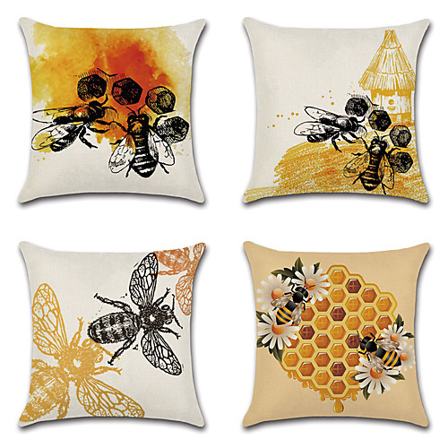 Bee Double Side Cushion Cover 4PC Soft Decorative Square Throw Pillow Cover Cushion Case Pillowcase for Bedroom Livingroom Superior Quality Machine Washable Outdoor Cushion for Sofa Couch Bed Chair Black Yellow
Bee Double Side Cushion Cover 4PC Soft Decorative Square Throw Pillow Cover Cushion Case Pillowcase for Bedroom Livingroom Superior Quality Machine Washable Outdoor Cushion for Sofa Couch Bed Chair Black Yellow