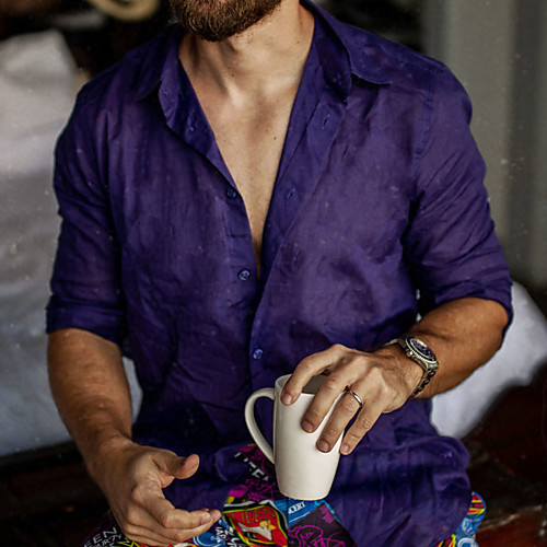 Men's Shirt Solid Colored Button-Down Long Sleeve Casual Tops Casual Fashion Breathable Comfortable Purple
Men's Shirt Solid Colored Button-Down Long Sleeve Casual Tops Casual Fashion Breathable Comfortable Purple