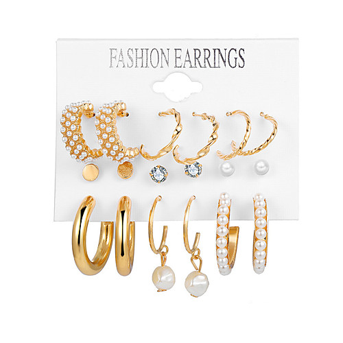 Women's Earrings Earrings Set Simple Elegant Fashion Imitation Pearl Imitation Diamond Earrings Jewelry Gold For Party Evening Gift Prom Date Vacation 9 pairs
Women's Earrings Earrings Set Simple Elegant Fashion Imitation Pearl Imitation Diamond Earrings Jewelry Gold For Party Evening Gift Prom Date Vacation 9 pairs
