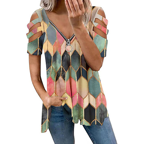 Women's Bohemian Theme Geometric Portrait Blouse Shirt Geometric Abstract Portrait Cut Out Zipper Print V Neck Streetwear Boho Tops Red Yellow Army Green
Women's Bohemian Theme Geometric Portrait Blouse Shirt Geometric Abstract Portrait Cut Out Zipper Print V Neck Streetwear Boho Tops Red Yellow Army Green