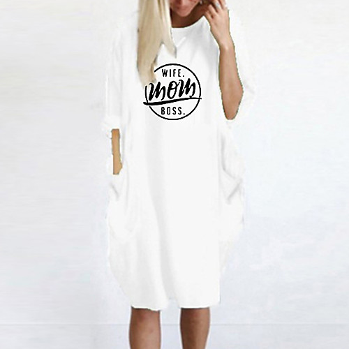 Women's T Shirt Dress Tee Dress Knee Length Dress Blue Yellow Fuchsia Gray Green White Black Long Sleeve Letter Spring Summer Round Neck Casual Oversized 2021 S M L XL XXL 3XL 4XL 5XL
Women's T Shirt Dress Tee Dress Knee Length Dress Blue Yellow Fuchsia Gray Green White Black Long Sleeve Letter Spring Summer Round Neck Casual Oversized 2021 S M L XL XXL 3XL 4XL 5XL