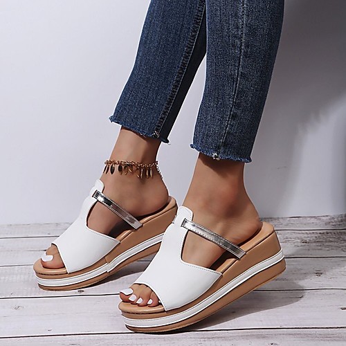 Women's Sandals Wedge Sandals Platform Sandals Wedge Heel Round Toe Rubber PU White Black Gold
Women's Sandals Wedge Sandals Platform Sandals Wedge Heel Round Toe Rubber PU White Black Gold