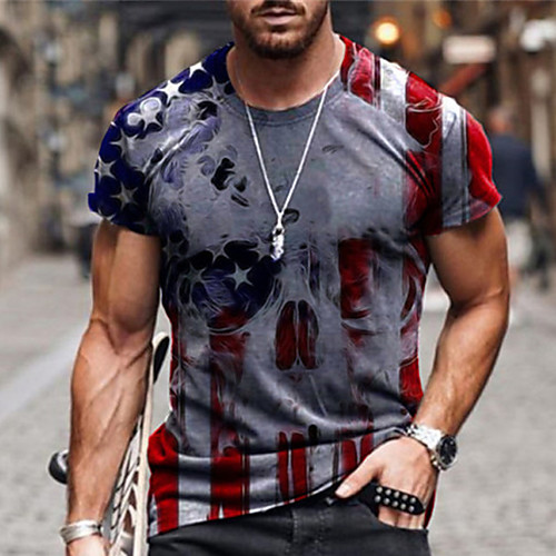Men's Tee T shirt Shirt 3D Print Graphic Skull Plus Size Short Sleeve Casual Tops Basic Designer Slim Fit Big and Tall Red / White
Men's Tee T shirt Shirt 3D Print Graphic Skull Plus Size Short Sleeve Casual Tops Basic Designer Slim Fit Big and Tall Red / White