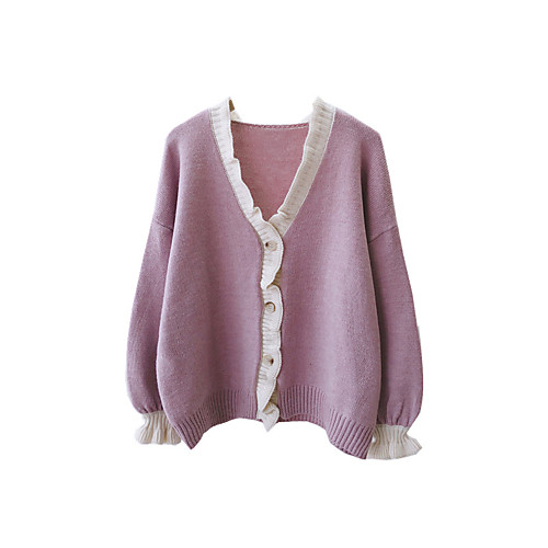 Women's Solid Color Cardigan Long Sleeve Sweater Cardigans V Neck Gentle purple
Women's Solid Color Cardigan Long Sleeve Sweater Cardigans V Neck Gentle purple