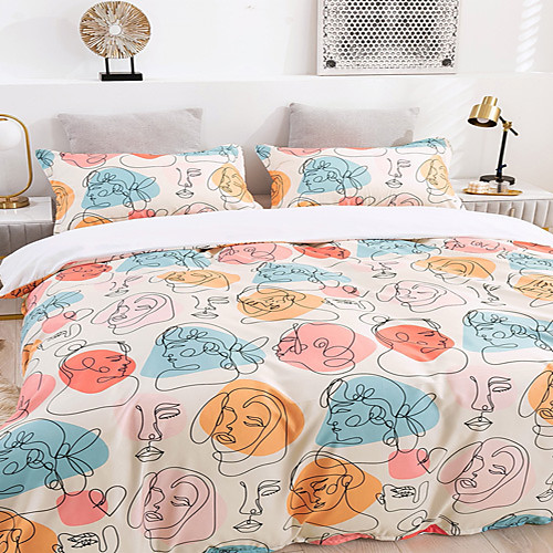 3-Piece Duvet Cover Set Hotel Bedding Sets Comforter Cover with Soft Lightweight Microfiber Include 1 Duvet Cover 2 Pillowcases for Double/Queen/King(1 Pillowcase for Twin/Single)
3-Piece Duvet Cover Set Hotel Bedding Sets Comforter Cover with Soft Lightweight Microfiber Include 1 Duvet Cover 2 Pillowcases for Double/Queen/King(1 Pillowcase for Twin/Single)