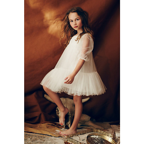 A-Line Knee Length Flower Girl Dresses Party Tulle Half Sleeve Jewel Neck with Solid
A-Line Knee Length Flower Girl Dresses Party Tulle Half Sleeve Jewel Neck with Solid