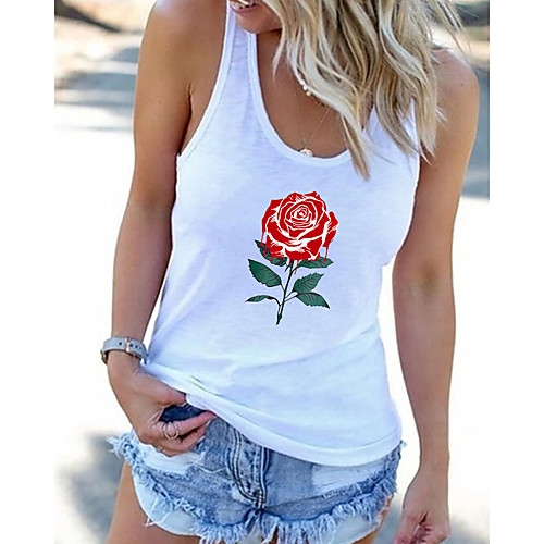 Women's Beach Floral Theme Tank Top Vest T shirt Floral Print U Neck Basic Streetwear Tops White Black Gray
Women's Beach Floral Theme Tank Top Vest T shirt Floral Print U Neck Basic Streetwear Tops White Black Gray