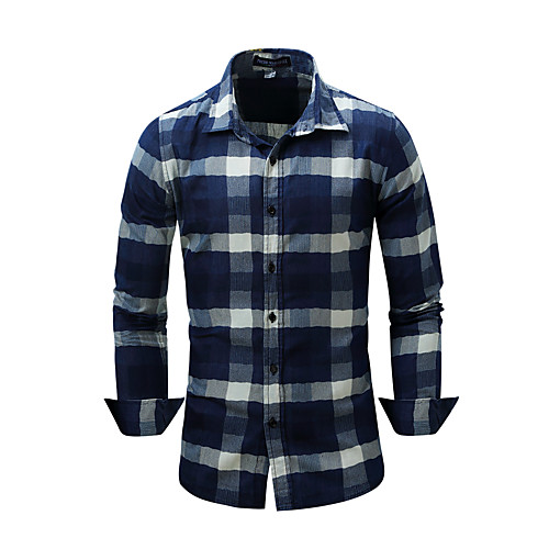 Men's Shirt Plaid Button-Down Long Sleeve Street Tops Cotton Business Casual Comfortable Navy Blue
Men's Shirt Plaid Button-Down Long Sleeve Street Tops Cotton Business Casual Comfortable Navy Blue