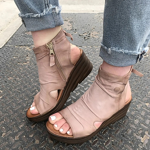 Women's Sandals Wedge Sandals Wedge Heel Round Toe PU Solid Colored Black Green Brown
Women's Sandals Wedge Sandals Wedge Heel Round Toe PU Solid Colored Black Green Brown
