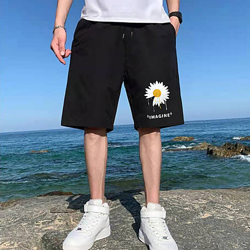 Men's Shorts Sports Casual Daily Shorts Pants Flower / Floral Letter Short Drawstring Pocket Print Black
Men's Shorts Sports Casual Daily Shorts Pants Flower / Floral Letter Short Drawstring Pocket Print Black