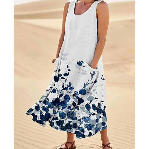 Women's Swing Dress Maxi long Dress White Sleeveless Floral Print Summer Round Neck Casual Holiday 2021 S M L XL XXL
Women's Swing Dress Maxi long Dress White Sleeveless Floral Print Summer Round Neck Casual Holiday 2021 S M L XL XXL