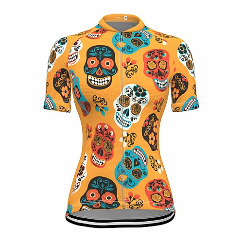 21Grams Women's Short Sleeve Cycling Jersey Summer Spandex Orange Skull Bike Top Mountain Bike MTB Road Bike Cycling Sports Clothing Apparel / Stretchy / Athleisure
21Grams Women's Short Sleeve Cycling Jersey Summer Spandex Orange Skull Bike Top Mountain Bike MTB Road Bike Cycling Sports Clothing Apparel / Stretchy / Athleisure