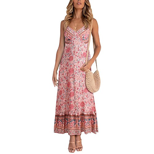 Women's Strap Dress Maxi long Dress Yellow Blushing Pink Green Sleeveless Print Print Summer V Neck Boho Holiday 2021 S M L XL
Women's Strap Dress Maxi long Dress Yellow Blushing Pink Green Sleeveless Print Print Summer V Neck Boho Holiday 2021 S M L XL