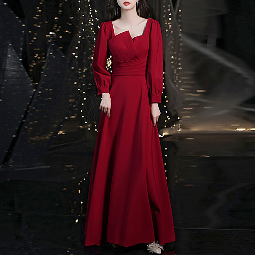 A-Line Elegant Vintage Engagement Formal Evening Dress Scoop Neck Long Sleeve Floor Length Stretch Fabric with Pleats 2021
A-Line Elegant Vintage Engagement Formal Evening Dress Scoop Neck Long Sleeve Floor Length Stretch Fabric with Pleats 2021