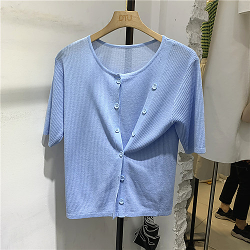 Women's Solid Color Pullover Half Sleeve Sweater Cardigans V Neck Blue Yellow White
Women's Solid Color Pullover Half Sleeve Sweater Cardigans V Neck Blue Yellow White