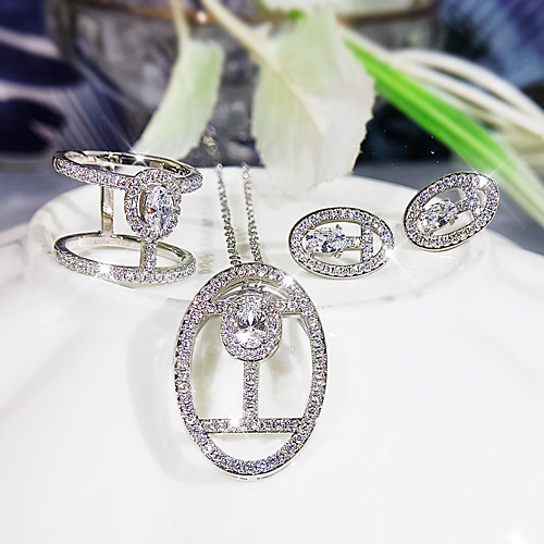 Women's Clear Cubic Zirconia Jewelry Set Bridal Jewelry Sets Geometrical Believe Stylish Artistic Luxury European Earrings Jewelry Silver For Wedding Party Evening Gift Engagement 1 set
Women's Clear Cubic Zirconia Jewelry Set Bridal Jewelry Sets Geometrical Believe Stylish Artistic Luxury European Earrings Jewelry Silver For Wedding Party Evening Gift Engagement 1 set