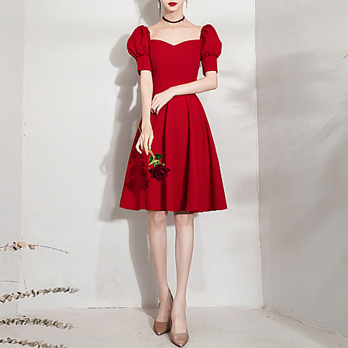 A-Line Minimalist Vintage Party Wear Cocktail Party Dress Sweetheart Neckline Short Sleeve Short / Mini Stretch Fabric with Sleek 2021
A-Line Minimalist Vintage Party Wear Cocktail Party Dress Sweetheart Neckline Short Sleeve Short / Mini Stretch Fabric with Sleek 2021