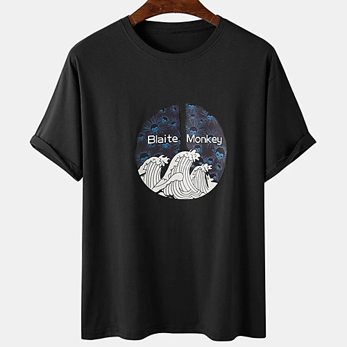Men's Unisex Tee T shirt Hot Stamping Graphic Prints Waves Letter Plus Size Print Short Sleeve Casual Tops Cotton Basic Designer Big and Tall Black
Men's Unisex Tee T shirt Hot Stamping Graphic Prints Waves Letter Plus Size Print Short Sleeve Casual Tops Cotton Basic Designer Big and Tall Black