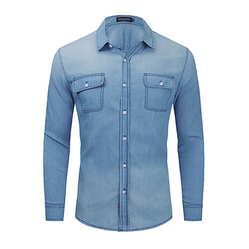 Men's Shirt Solid Color Button-Down Long Sleeve Casual Tops 100% Cotton Lightweight Casual Fashion Breathable Blue
Men's Shirt Solid Color Button-Down Long Sleeve Casual Tops 100% Cotton Lightweight Casual Fashion Breathable Blue