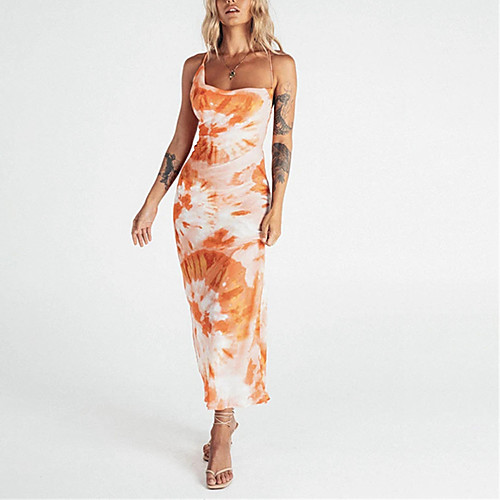Women's Strap Dress Maxi long Dress Orange Sleeveless Print Tie Dye Print Fall Summer Boat Neck Casual Sexy Holiday 2021 S M L
Women's Strap Dress Maxi long Dress Orange Sleeveless Print Tie Dye Print Fall Summer Boat Neck Casual Sexy Holiday 2021 S M L