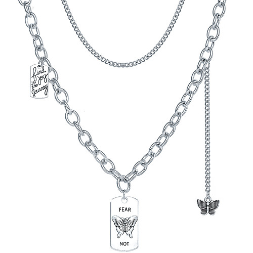 Women's Men's Pendant Necklace Necklace Drop Butterfly Simple Fashion Punk European Alloy Silver 38-50 cm Necklace Jewelry 1pc For Anniversary Street Prom Birthday Party Festival
Women's Men's Pendant Necklace Necklace Drop Butterfly Simple Fashion Punk European Alloy Silver 38-50 cm Necklace Jewelry 1pc For Anniversary Street Prom Birthday Party Festival