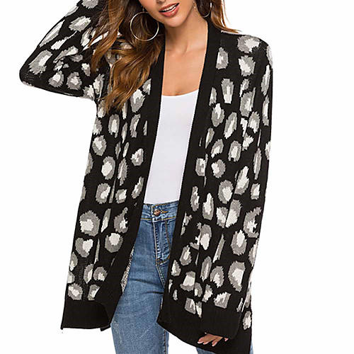 Women's Knitted Leopard Sweater Long Sleeve Sweater Cardigans Deep V Fall Red Black Khaki
Women's Knitted Leopard Sweater Long Sleeve Sweater Cardigans Deep V Fall Red Black Khaki