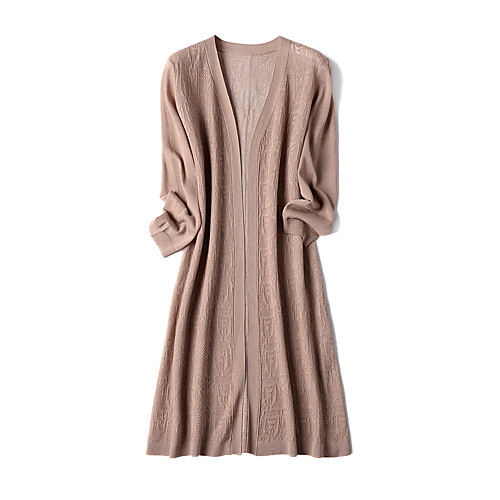 Women's Solid Color Cardigan Long Sleeve Sweater Cardigans V Neck Blue Black khaki
Women's Solid Color Cardigan Long Sleeve Sweater Cardigans V Neck Blue Black khaki