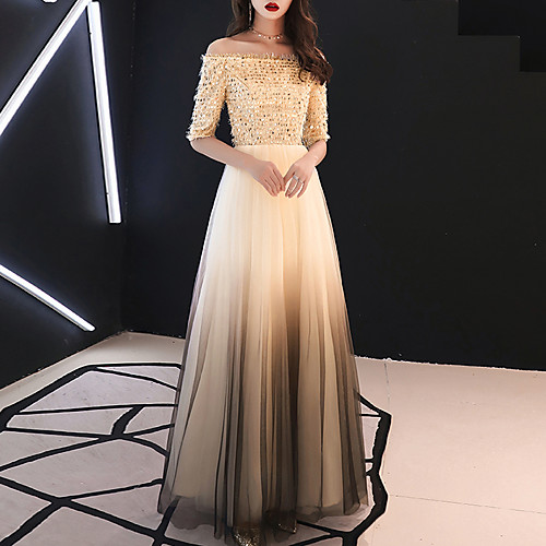 A-Line Glittering Gradient Party Wear Prom Dress Off Shoulder Long Sleeve Floor Length Tulle with Sequin 2021
A-Line Glittering Gradient Party Wear Prom Dress Off Shoulder Long Sleeve Floor Length Tulle with Sequin 2021