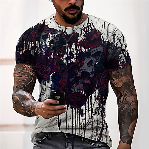 Men's Tee T shirt Shirt 3D Print Graphic Prints Skull Print Short Sleeve Daily Tops Casual Designer Big and Tall Black / White
Men's Tee T shirt Shirt 3D Print Graphic Prints Skull Print Short Sleeve Daily Tops Casual Designer Big and Tall Black / White