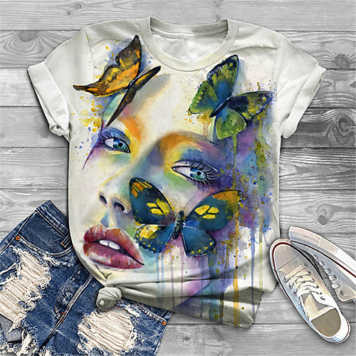 Women's Plus Size Tops T shirt Graphic Butterfly Portrait Print Short Sleeve Crewneck Basic White Big Size XL XXL 3XL 4XL 5XL / Holiday
Women's Plus Size Tops T shirt Graphic Butterfly Portrait Print Short Sleeve Crewneck Basic White Big Size XL XXL 3XL 4XL 5XL / Holiday