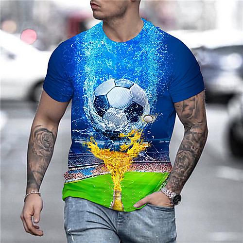 Men's Unisex Tee T shirt Shirt 3D Print Graphic Prints Football Print Short Sleeve Daily Tops Casual Designer Big and Tall Blue
Men's Unisex Tee T shirt Shirt 3D Print Graphic Prints Football Print Short Sleeve Daily Tops Casual Designer Big and Tall Blue