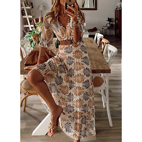 Women's A Line Dress Maxi long Dress Yellow Half Sleeve Tropical Leaf Plants Botanical Trees / Leaves Ruched Spring Summer V Neck Ethnic Style Elegant Boho Holiday Beach Retro S M L XL XXL 3XL
Women's A Line Dress Maxi long Dress Yellow Half Sleeve Tropical Leaf Plants Botanical Trees / Leaves Ruched Spring Summer V Neck Ethnic Style Elegant Boho Holiday Beach Retro S M L XL XXL 3XL